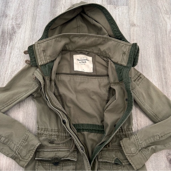 VTG Y2K Abercrombie & Fitch military utility jacket Womens XS green Bella Elena - Picture 7 of 16